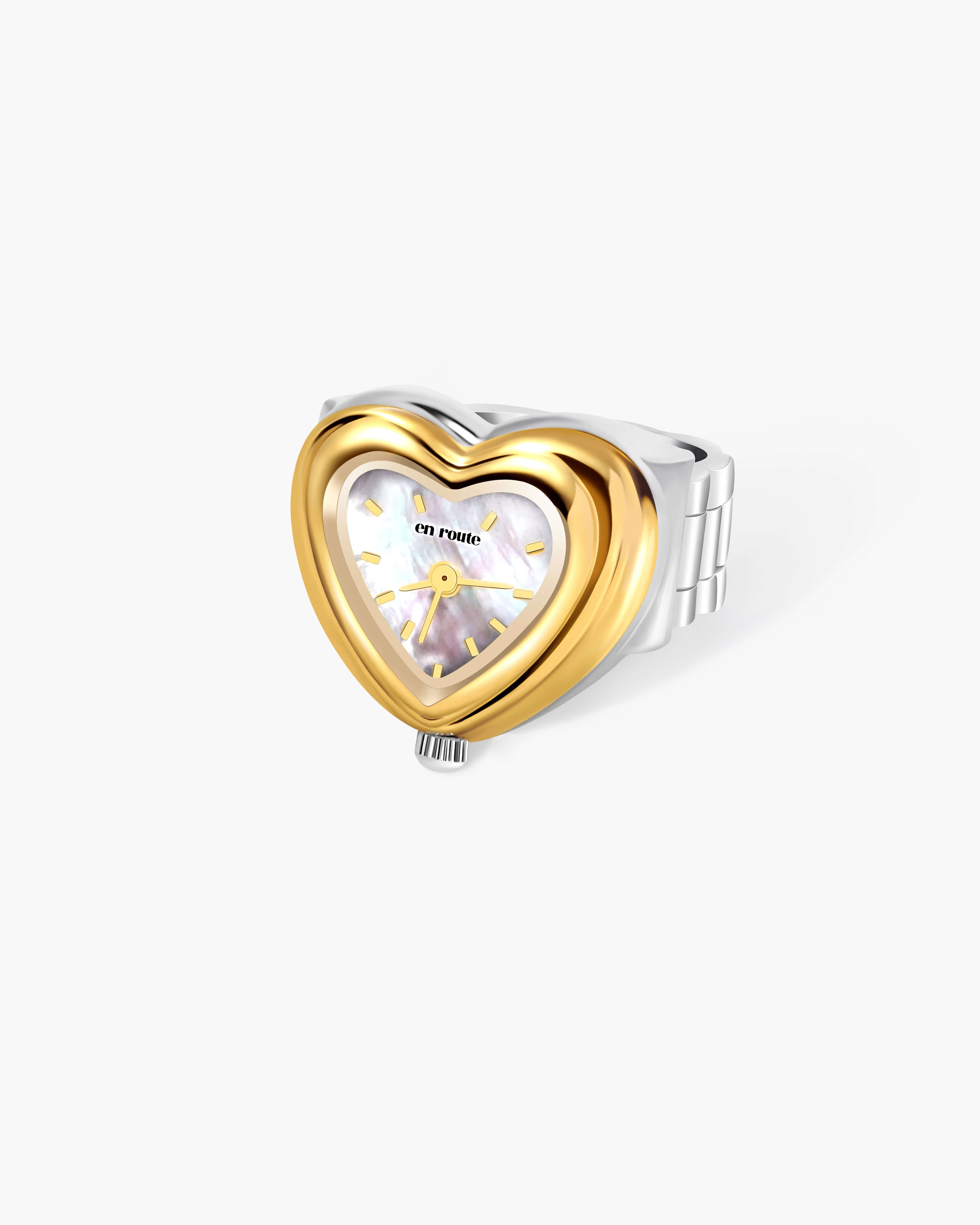 City Heart Watch Ring in Silver