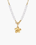 Clear Quartz Beaded Necklace with Charm Holder Clasp