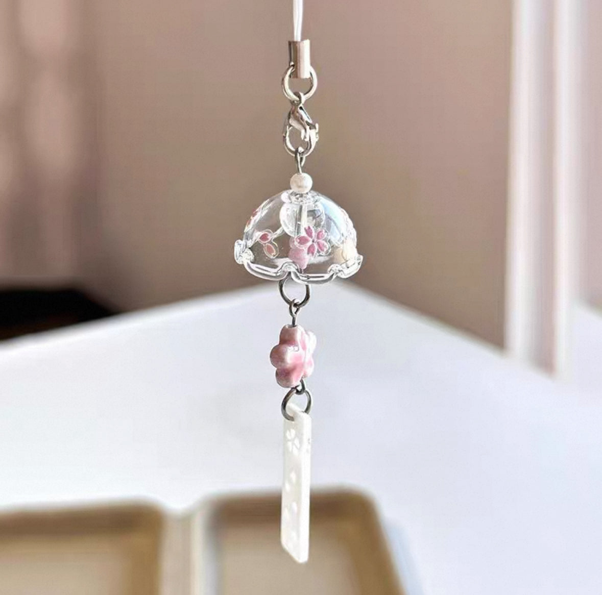 Sakura Umbrella Bead Phone Charm Straps
