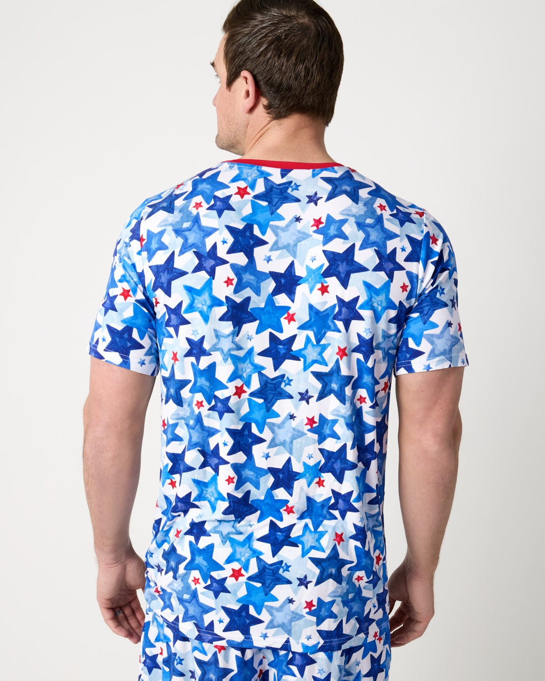 Starry Splash Men's Short Sleeve Pajama Top
