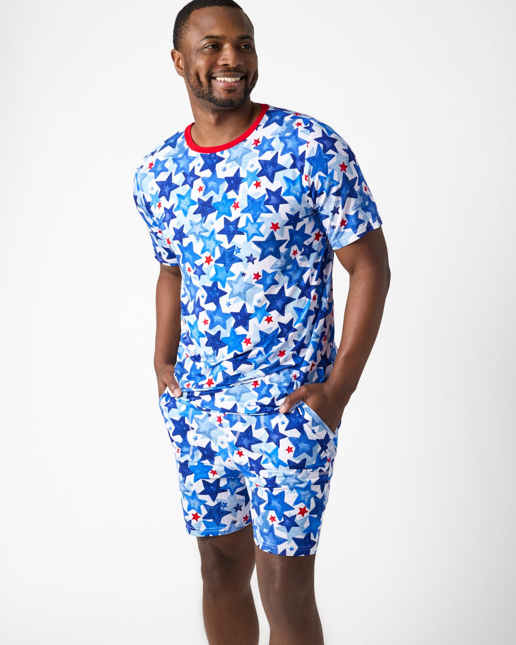 Starry Splash Men's Pajama Shorts