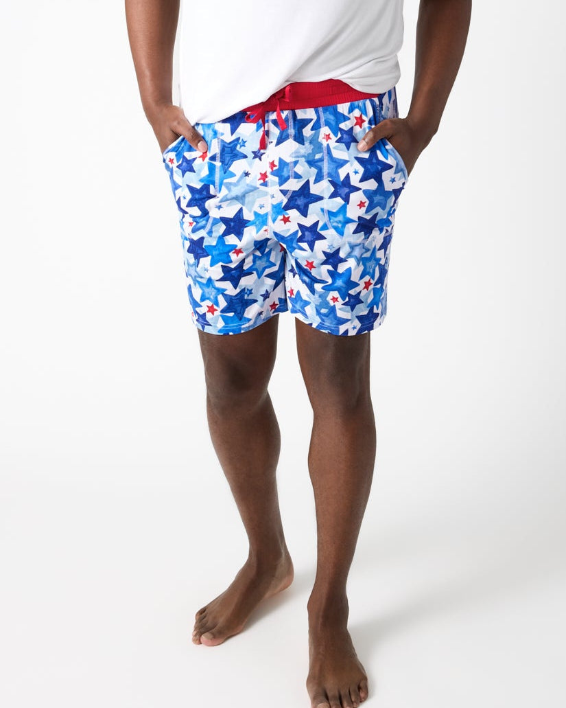Starry Splash Men's Pajama Shorts