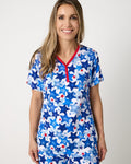 Starry Splash Women's Short Sleeve Pajama Top
