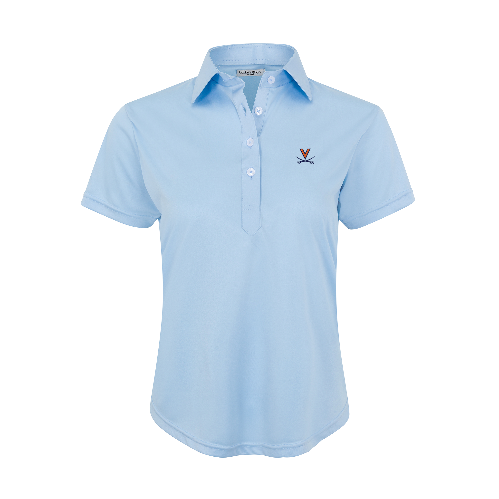 Virginia Women's Cap Sleeve Semi Spread Polo Sky Blue
