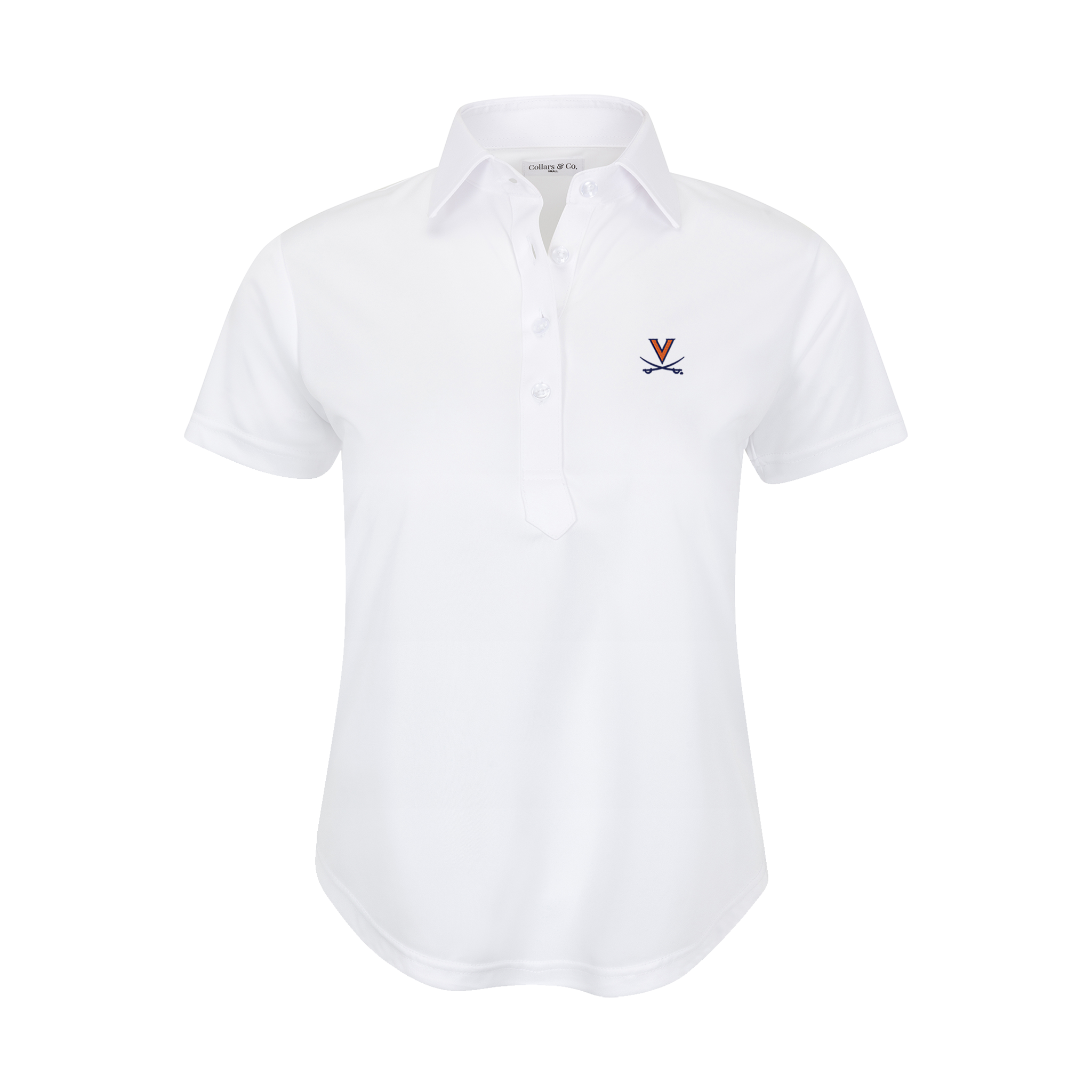 Virginia Women's Cap Sleeve Semi Spread Polo White