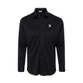 Xavier Quattro Flex Dress Shirt with Semi-Spread Collar Black